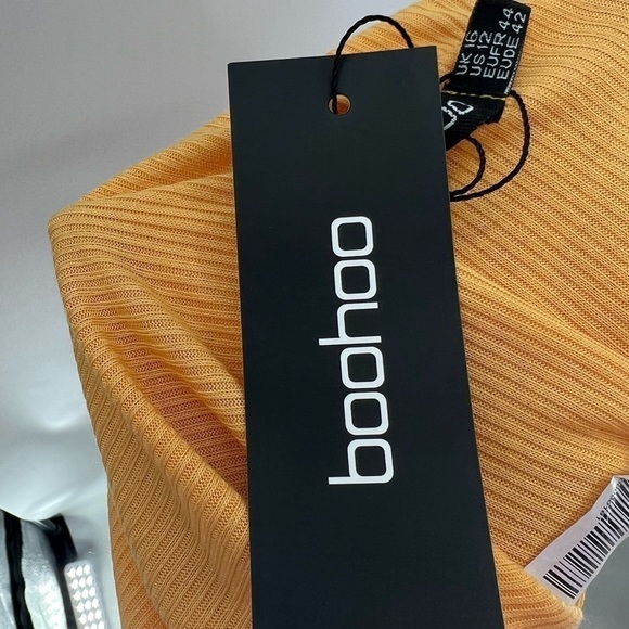 BOOHOO OFF THE SHOULDER RIB KNIT BODYSUIT SZ 12 NWT - Picture 8 of 12